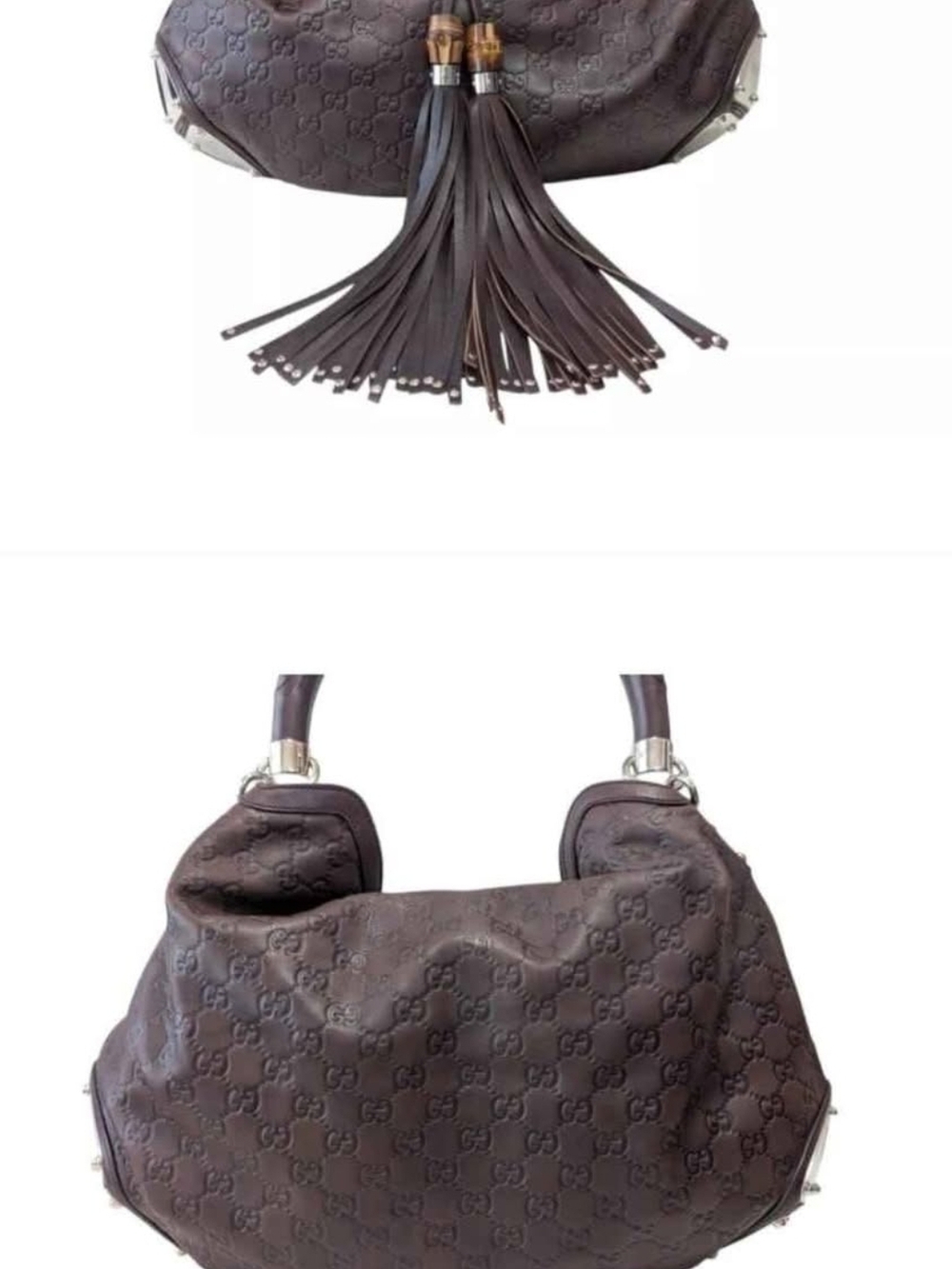 Gucci Black Leather Tassel Hobo with Bamboo Accents - Picture 4 of 4